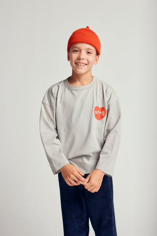 BASIC HEAVY WEIGHT PIXEL HEART GRAFIC T-SHIRT - neutral gray - GRY - Image 2