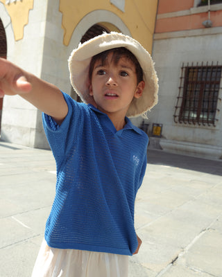 KNITTED MESH POLO SHIRT