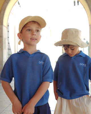 KNITTED MESH POLO SHIRT
