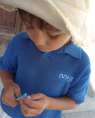 KNITTED MESH POLO SHIRT