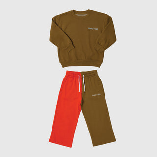 GEBOORDUURD LOGO SWEATSHIRT + TWEEKLEURIGE RECHTE LEGGINGS