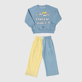 RAGLAN MOUW SWEATSHIRT KIP NUGGET + TWEEKLEURIGE RECHTE LEGGINGS